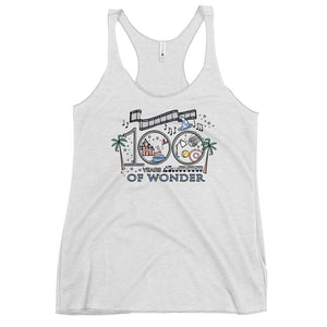 Disney 100th Anniversary Tank Top Disney Shirt Vacation 100 Years of Wonder Women's Racerback Tank