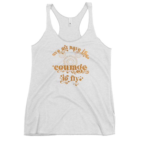 Happily Ever After Disney Fireworks Courage to Fly Disney Shirt Women's Racerback Tank