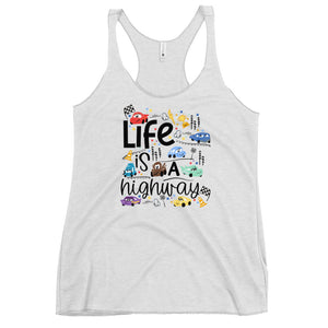 Cars Disney Tank Top Life is a Highway Disney Shirt Cars Women's Racerback Tank