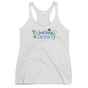 runDisney Finding Nemo Just Keep Running Disney runner Women's Racerback Tank