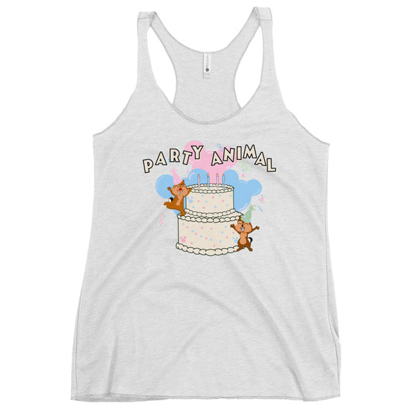 Disney Birthday Chip and Dale Party Animal Celebration Women's Racerback Tank