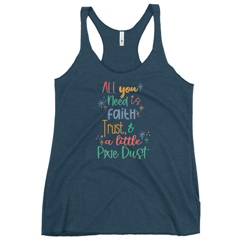 Faith Trust and Pixie Dust Tank Top Disney Peter Pan Quote Tank Top