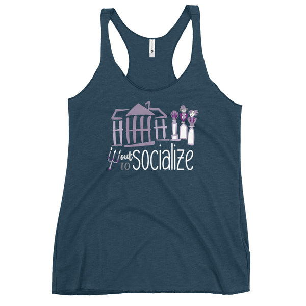 Disney Haunted Mansion Tank Top Out to Socialize Ghosts Disney Women's Racerback Tank