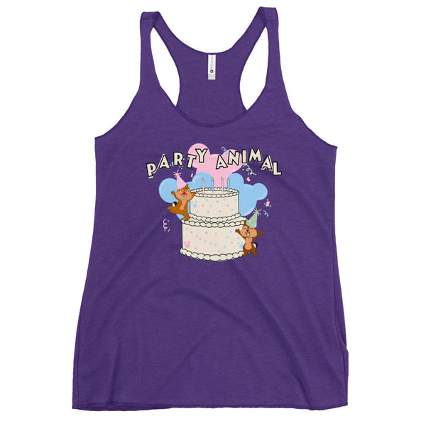 Disney Birthday Chip and Dale Party Animal Celebration Women's Racerback Tank