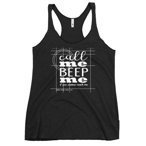 Call Me Beep Me Tank Top Kim Possible Disney Channel Inspired Women's Racerback Tank