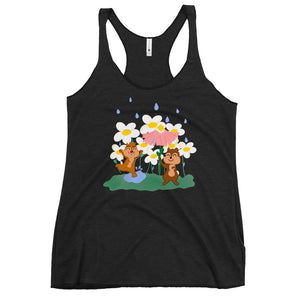 Chip and Dale Spring Rain Flower and Garden Tank Top Disney Women's Racerback Tank
