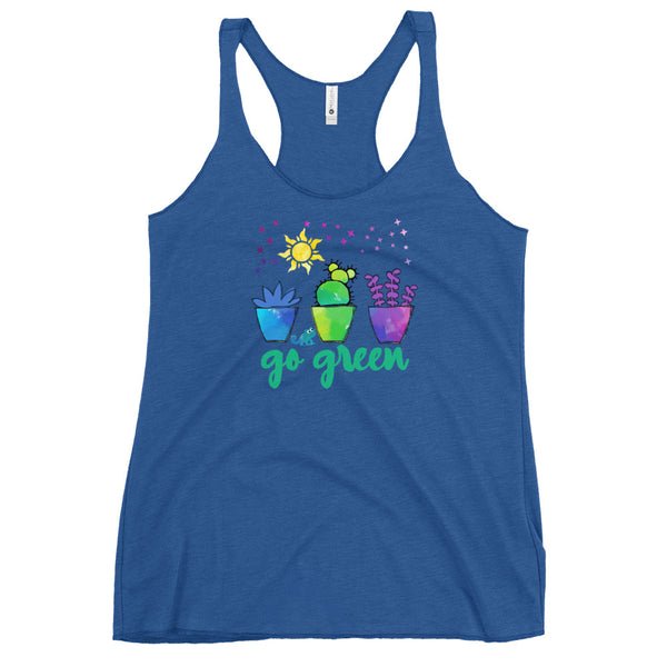 Go Green Pascal Tank Top Tangled Succulents and Plants Disney Women's Racerback Tank