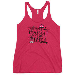 Mary Poppins Tank Top Practically Perfect in Every Way Disney Quote Women's Racerback Tank