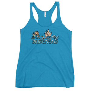 Disney Wedding Bridesmaid Tank Top Cinderella Castle and Carriage Disney Bridesmaid Women's Racerback Tank
