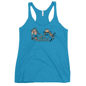 Disney Wedding Bride Tank Top Cinderella Castle and Carriage Disney Bride Women's Racerback Tank