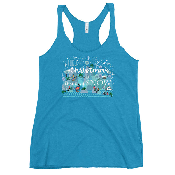 Christmas in Neverland Tank Top Disney Shirt Think of Christmas Think of Snow Women's Racerback Tank