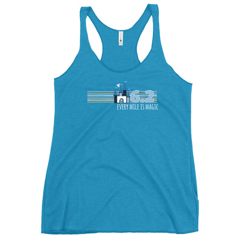 runDisney Every Mile is Magic Disney Castle Running 6.2 Miles 10K Women's Racerback Tank