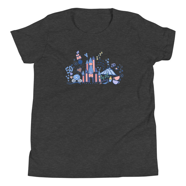 Magic Kingdom 50th Anniversary Kids T-Shirt Cinderella's Castle Kids T-Shirt