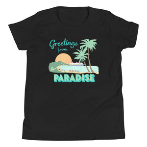Disney Cruise Kids Castaway Cay Greetings from Paradise Youth Short Sleeve T-Shirt