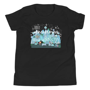 Christmas in Neverland Kid's T-Shirt Disney Shirt Think of Christmas Think of Snow Kid's T-Shirt