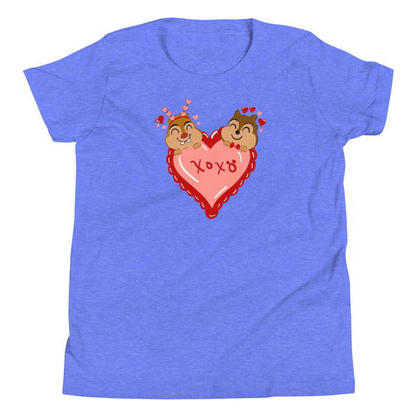 Chip and Dale Valentine's Day Love Youth Short Sleeve T-Shirt