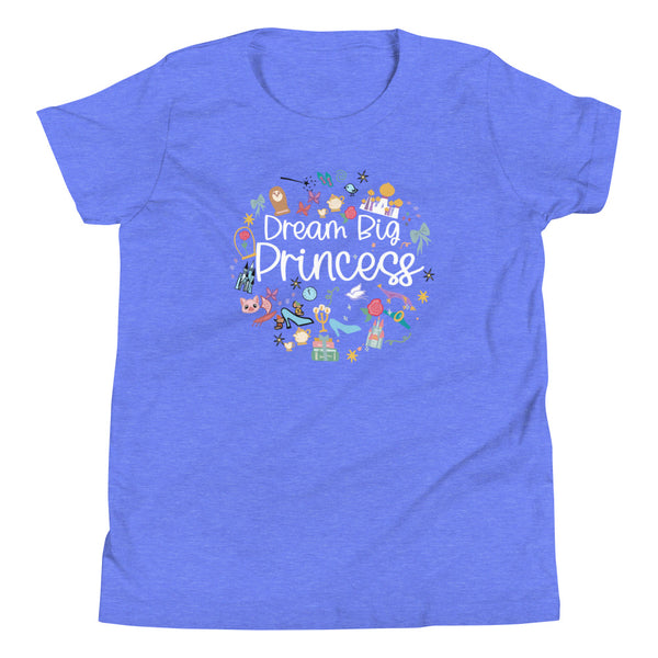 Disney Princess Kids Dream Big Princess T-Shirt Princess Youth Short Sleeve T-Shirt