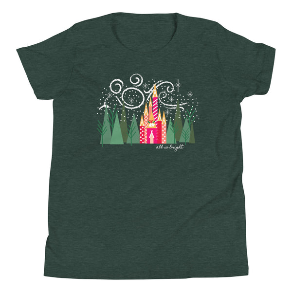Disney Christmas Castle Kids T-shirt All is Bright Christmas Forest Kids T-Shirt
